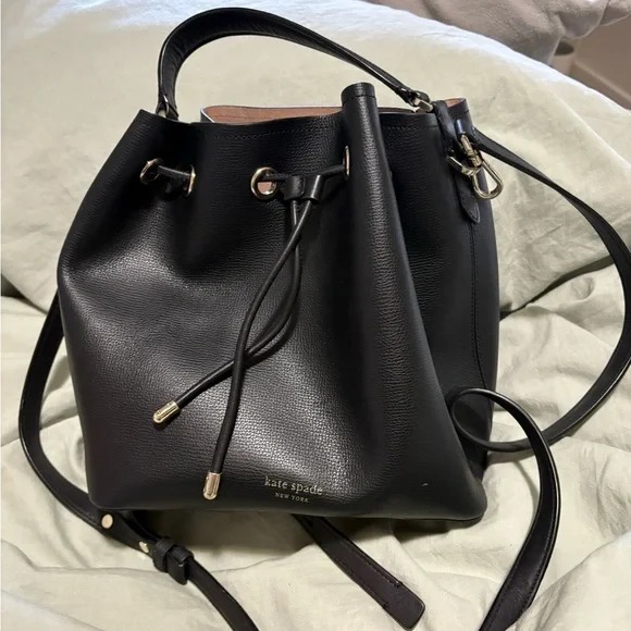 Kate Spade Black Drawstring Shoulder Bag - Picture 1 of 3